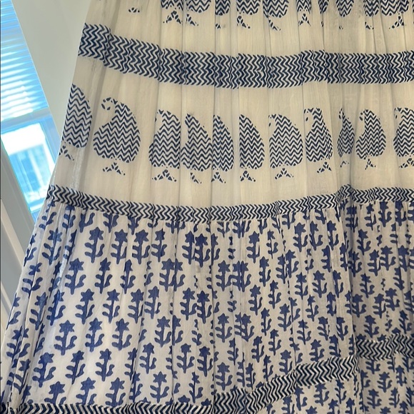 Oliphant Blue and White Smocked Maxi Dress size S - Picture 3 of 5